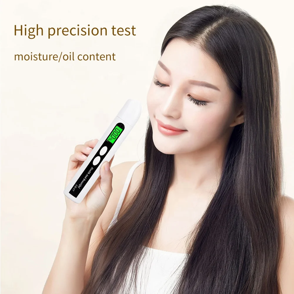 Skin Moisture Tester Custom Digital Skin Care Health Tester Pen Body Facial Moisture Oil Tester Skin Analysis With LCD Display