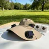 Gorra con ventilador solar y 2 ventiladores cuadrados - caqui sólido
