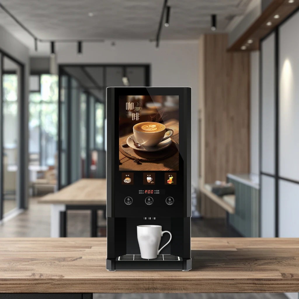 product 3 in 1 coffee and tea commercial hot beverage automatic 3 instant powder coffee vending machine-14