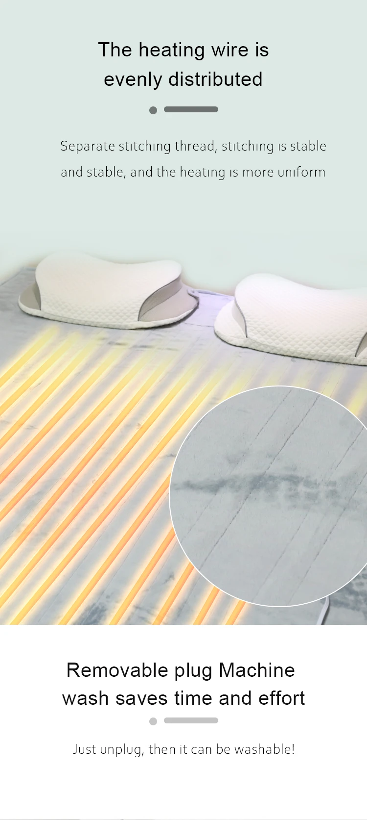 Ptc Heated Throw Blanket, AC220V, Microfiber Fabric - detail 14