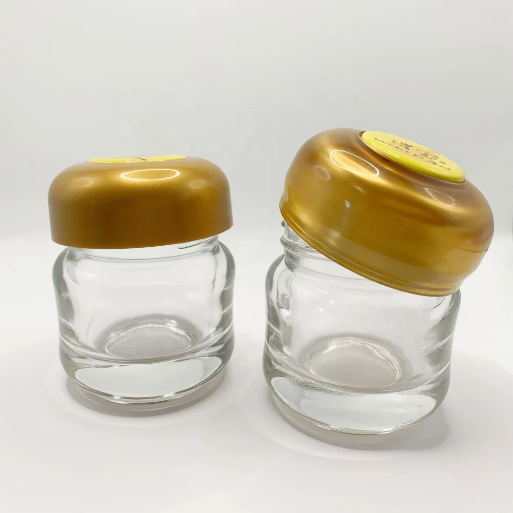 Grosir Toples Kaca Bulat Mulut Lebar 8oz Mason Jar Dengan tutup ganda kedap udara Untuk Makanan Selai Acar Madu