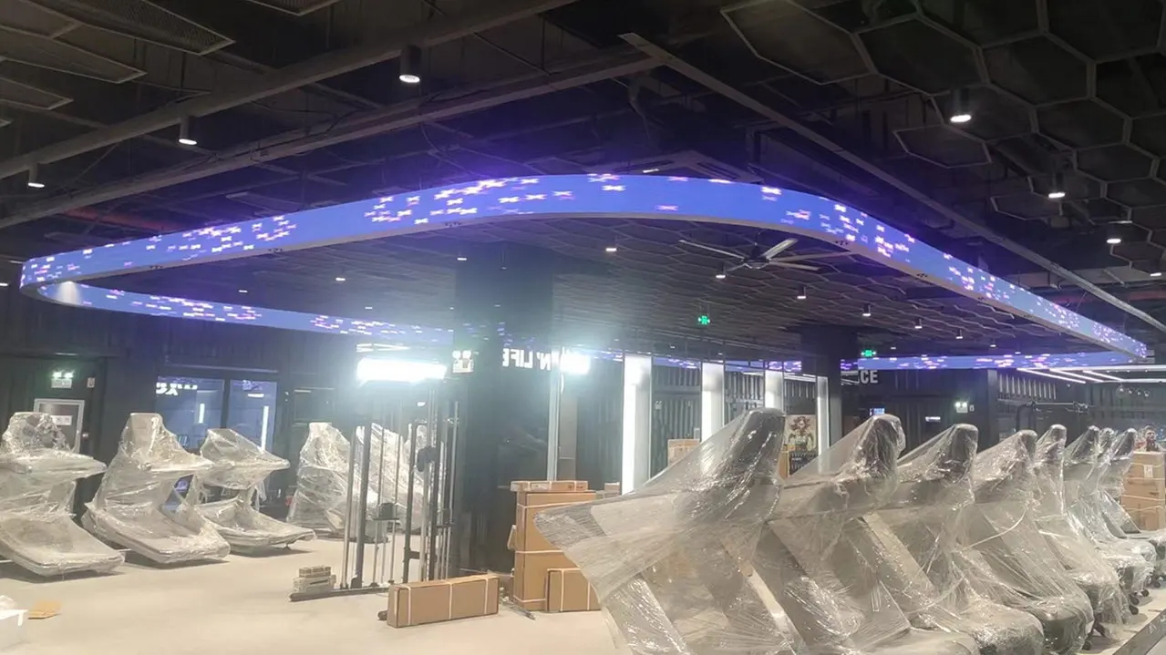 indoor hanging circle curved led display