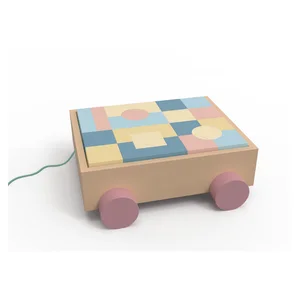 Unisex Montessori Educational Pretend Play Wooden Car Toys Nontoxic Car Blocks for 2 to 4 Years Old Preschool Kids' Fun