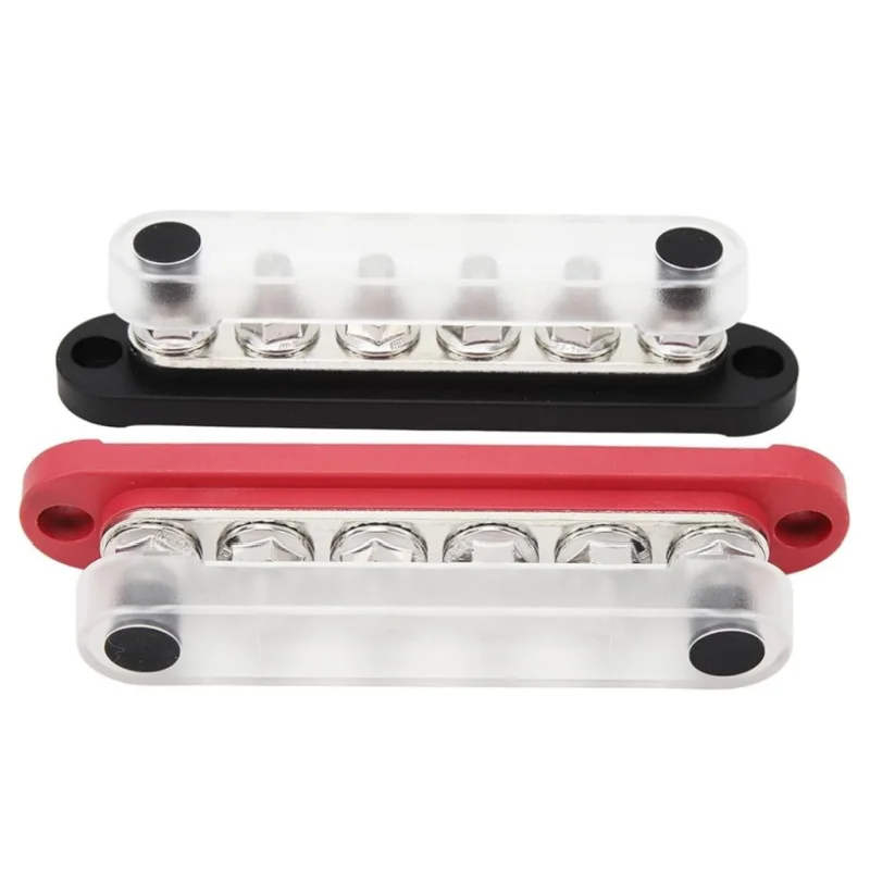 Bloc De Distribution électrique (Bus Bar) 300A - 12V Marine - 6 Bornes 3/8" - Avec Couvercle