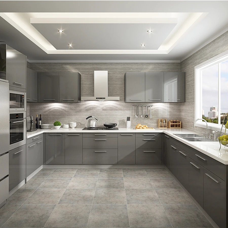 Luxury American Style Kitchen Cabinet Greys Wardrobe Channel ...