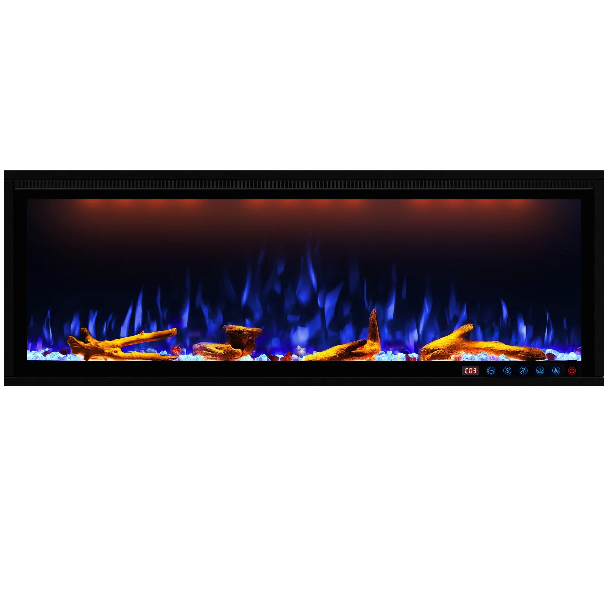 Luxstar 50 Inches Smart Modern Recessed Wall-mounted Electric Fireplace Heater with App Alexa Control