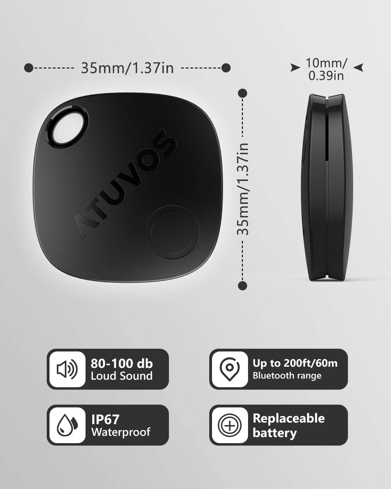 2024 Best Selling ATUVOS Smart GPS Pet Tracker & Locator Wi-Fi & Bluetooth Anti-Lost System Easy to Use with FindMyIt App