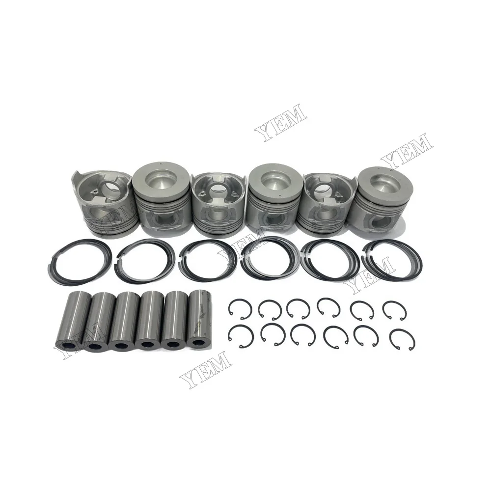 Stock Complete Engine Pistons With Piston Rings Suitable for Isuzu 6HK1 Engine Parts 6