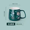 Taza navideña de alce cálido, taza individual verde