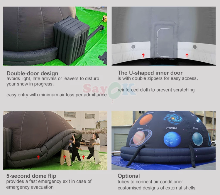 33ft Diameter 18.7ft Height Customizable Inflatable Planetarium Dome Portable Projection Dome for Schools and Planetariums