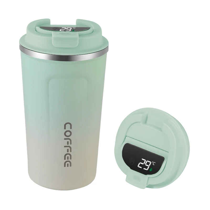 Custom 380ml Stainless Steel Insulated Coffee Tumbler with LED Temperature Display Smart Water Bottle Vacuum Termo for Camping