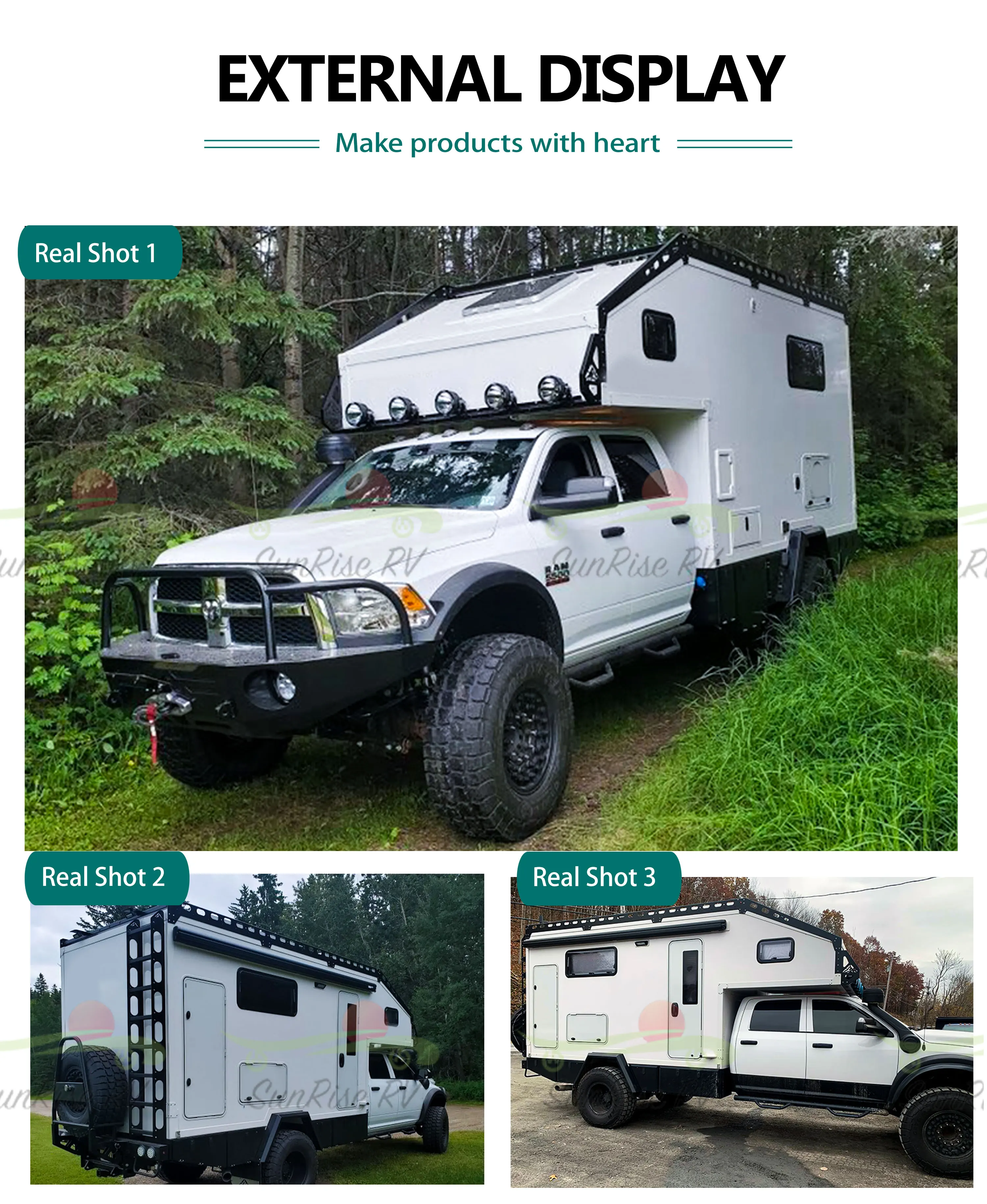 SUNRISE 13ft 4x4 Expedition Popup Truck Camper - Lightweight RV for 2-4 ...