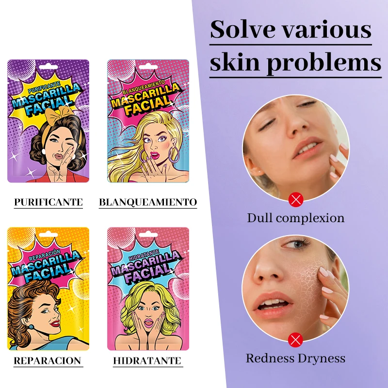 Wholesale Natural Face Mask Whietening Moisturizing Soothing Mascara Skin Care Masque Beauty Mascarilla Facial Sheet Mask