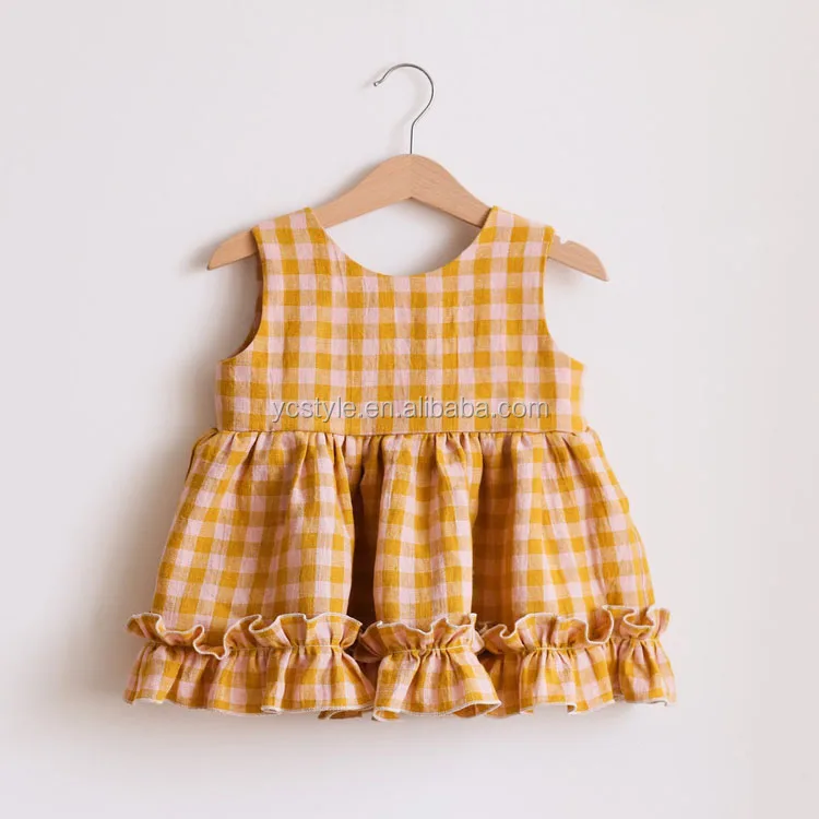 mustard checked dress