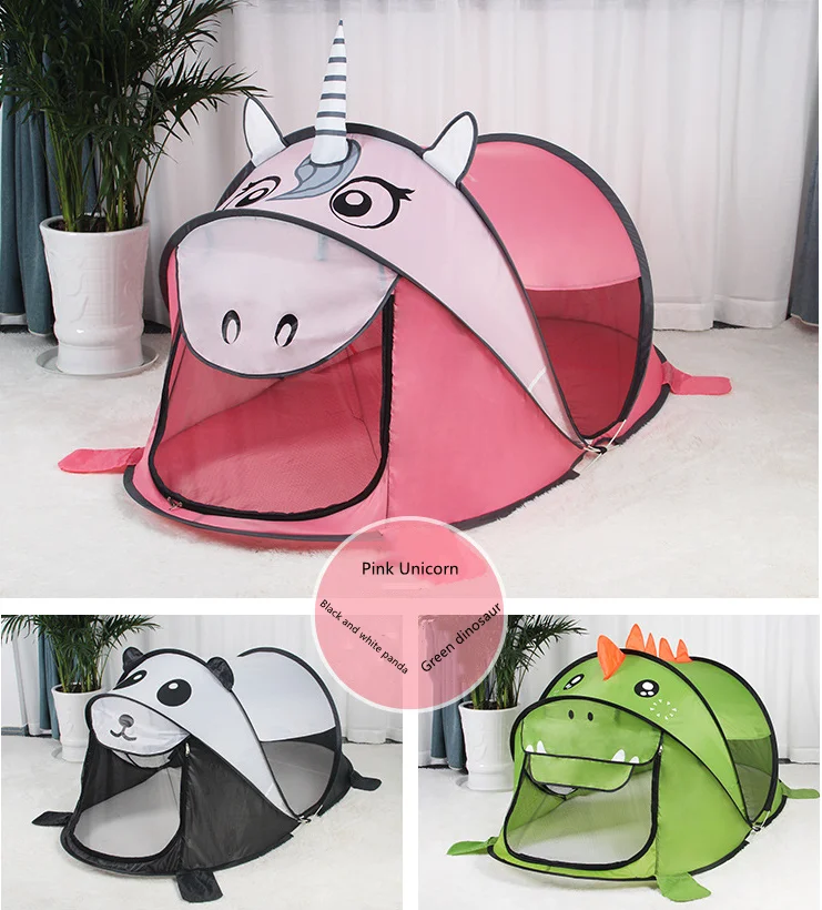 Auto pop up Unicorn dinosaur children's game house mosquito proof tent indoor and outdoor toy Castle