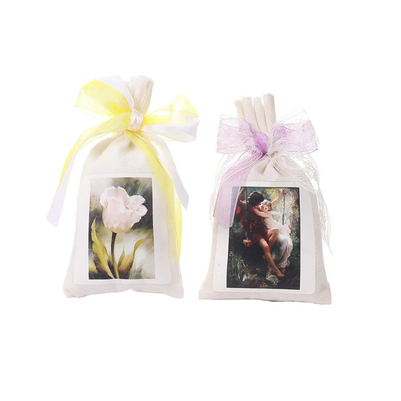Custom Pattern Scented Sachets With Ribbon Vermiculite Fragrance Bag Car Air Freshener for Wardrobe Closet
