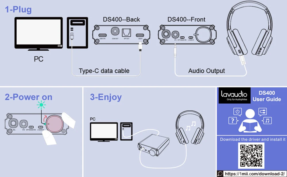 Wholesale Lavaudio DS400 HiFiアンプ、デスクトップDACヘッドフォン