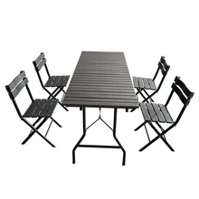 Factory best-selling HDPE portable outdoor plastic folding table and chair set, garden table and chair set