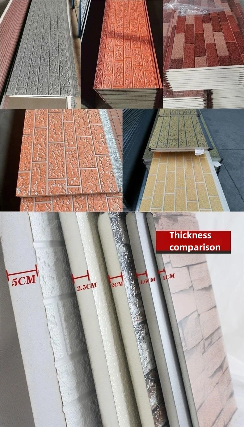 Decorative PU faux brick wall cladding fireproof polyurethane foam sandwich panels insulated metal seamless wall panels manufacture