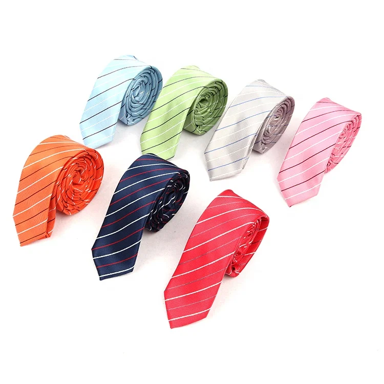 Black red pink aqua funny warp spring color stripe men ties lele for boy job market sales 2021