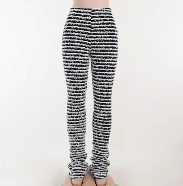 Y2k Stacked Fuzzy Pants 2022 Fall Streetwear 2xlhigh Waist Fit Slim
