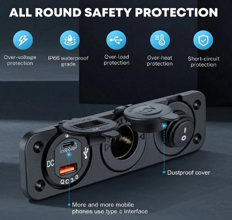 Presa Accendisigari 12v Presa USB Da 12 V Accessori Per Barche Pannello Elettrico A Spina Ricambi Camper Rimor - Foto 11