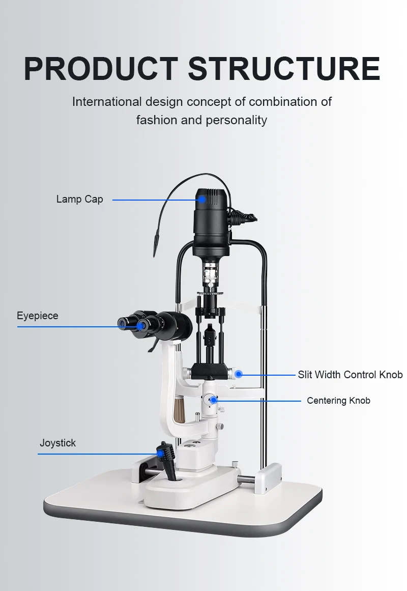 5 Steps By Drum Rotation Microscope BY-5 Galilean Stereoscopic Microscope With Led Illumination Optical Biomicroscope Slit Lamp
