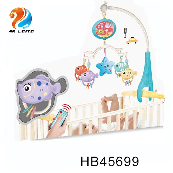 Лидер продаж, детский музыкальный мобиль для детской кроватки с дистанционным управлением, подвесной игрушечный мобиль для детской кроватки
