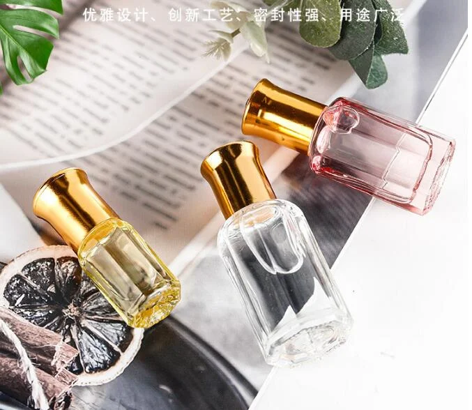 Transparent Octagonal 3ml 6ml 12ml Glass Perfume Bottles with Stick for Oud Print Advertising