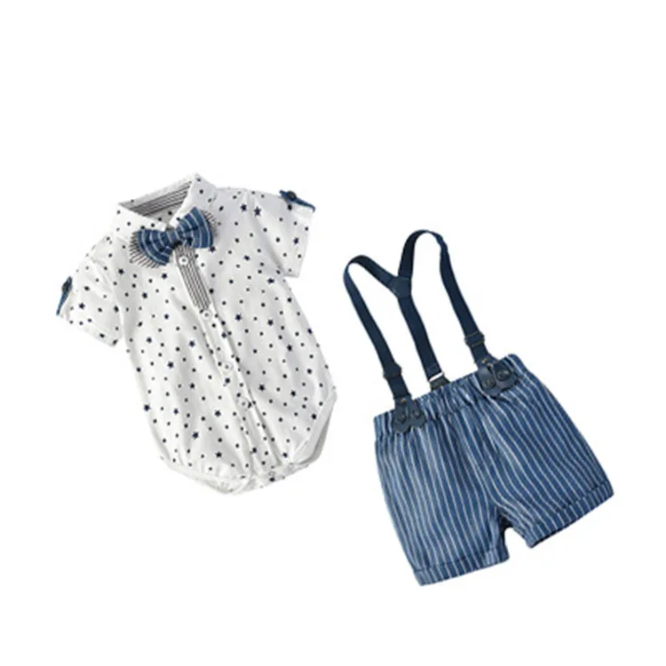 
 100% хлопковый летний костюм для малышей, рубашка с шортами, одежда для маленьких джентльменов, комплект одежды  