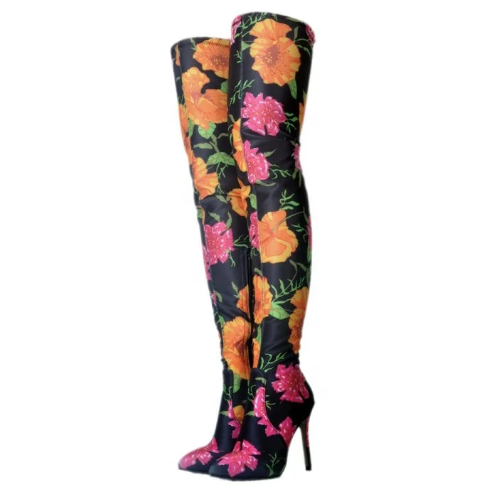 Shop Our Collection of Colorful Floral Thigh High Boots