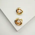 Hoop High Quality Hot Sale Women Korean Earrings Geometric Circle Simple Spiral Thick Hoop Stud Earrings