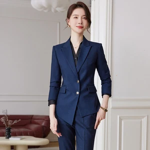 Wholesale Winter and Autumn Church Knee-length Women's Custom-made High-end Social Elegant Ladies Suits Office Tweed Suits