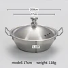 17 CM Argento Doppio Manico con Coperchio
