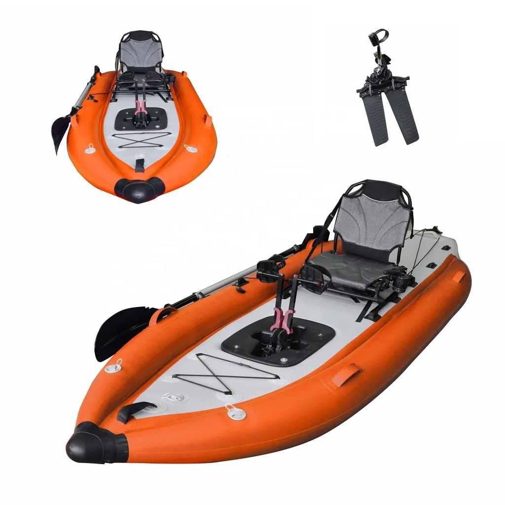 Vicking 2023 Pedal Kayak Inflatable with Pedal Drive,rudder System,aluminum New Design Single Seat Fishing Seat PVC Material