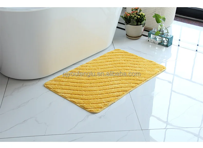 Quick-dry absorbent microfiber in stock 40*60 cm 50*80 get naked waterproof anti skid bathroom washable fluffy bath mats details