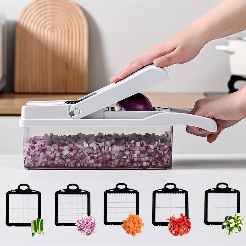 Kitchen Accessories 15-in-1 Fruit & Vegetable Slicer Grater Mini Food Chopper With Conta aperçu 4