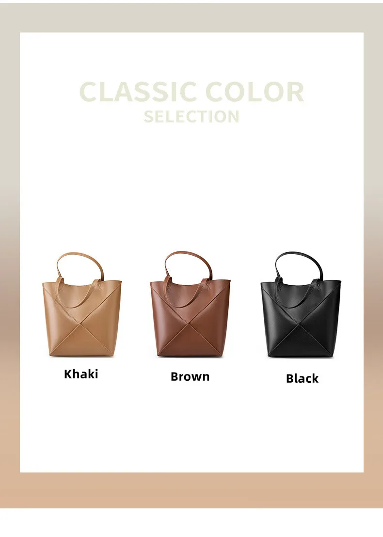 New Luxury Genuine Leather Large Capacity Tote Bag For Women Design ...