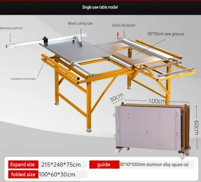 TEBAK Factory Custom Push Table Saw Household Saw Board Cutting Machine Woodworking Machinery