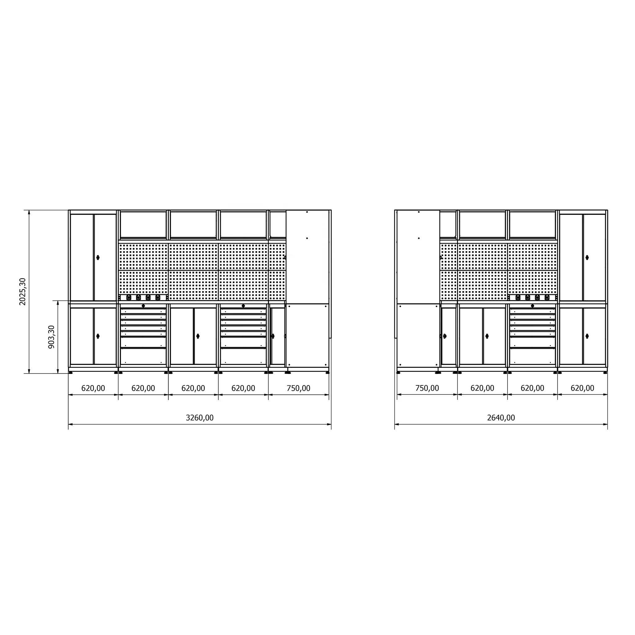 Modular Tool Cabinet System For Mechanic Garages Big Steel Workbench ...