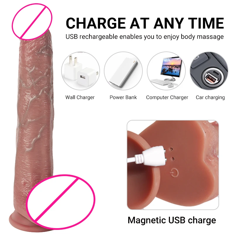 Remote Vibration Heated Rubber Pene 10.7inch Big Dildo Masturbators Juguetes Sexuales Dildos Toys Sex Adult for Women