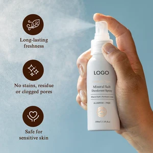 Factory Supplier Mineral Salts Balances Skin Moisture Against Bad Odor Soothes Irritation Body Soda-Free Spray Deodorant