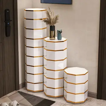 Cabinets Room American Living Swivel Furniture Shoe Multifunctional Shoe Racks Home Entrance Ultra-narrow Round Shoes Organizer