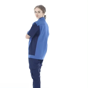 Unisex Anti-Static Breathable Cotton Workwear Jacket Pants Coveralls for Repairman Auto Mechanics Workshop Protective Clothing