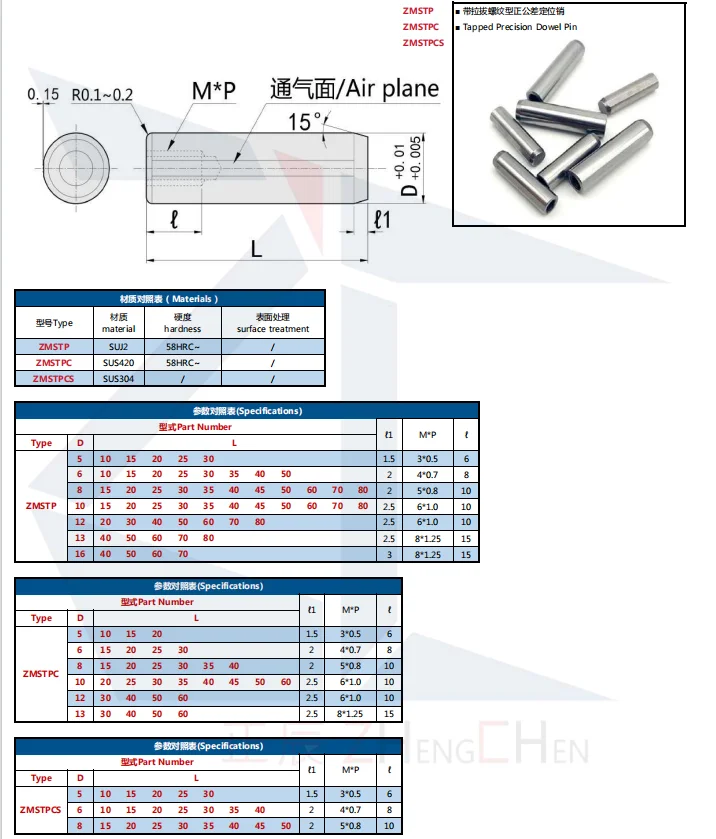 0005 mm for industrial use suj2 pins-38