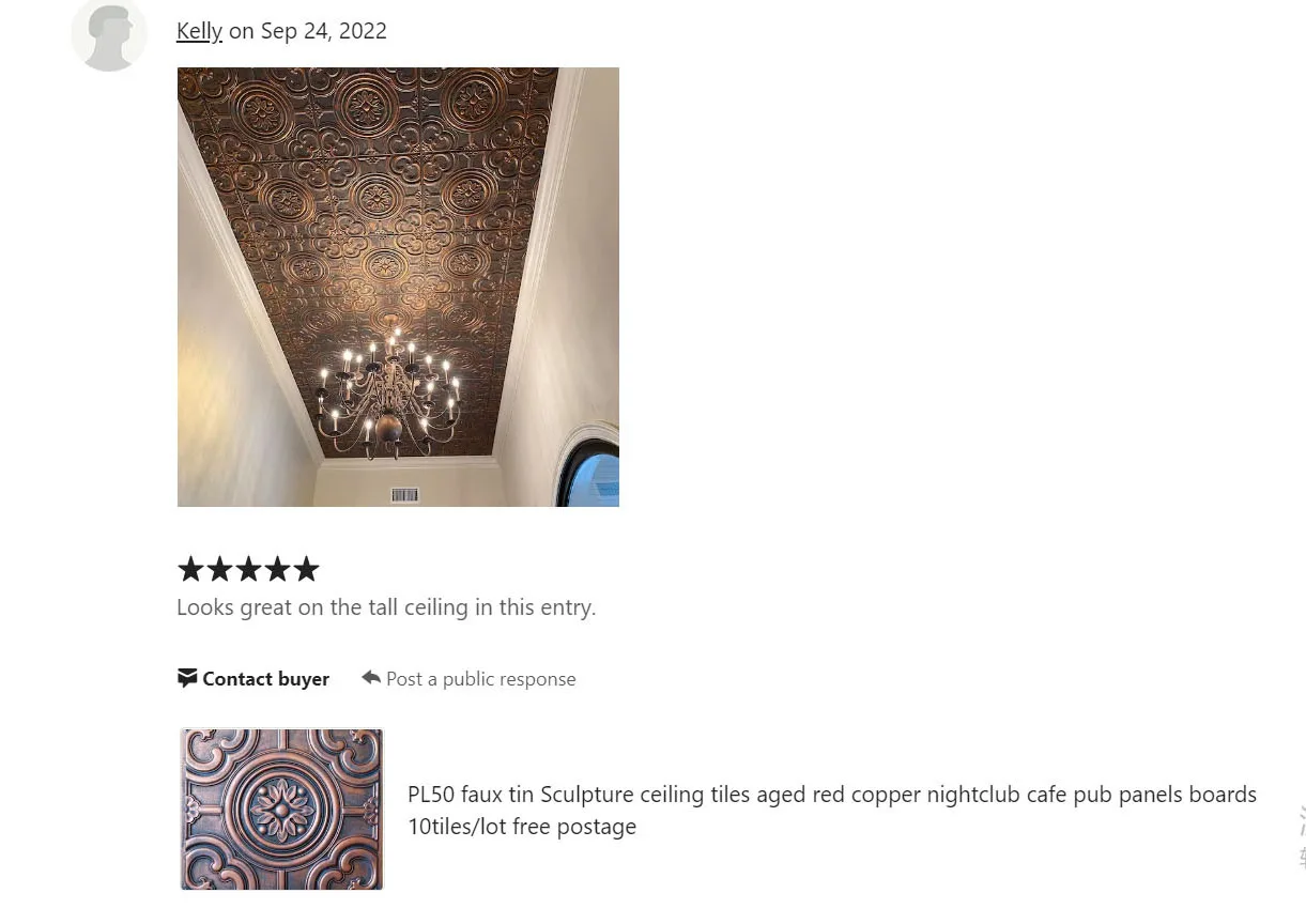 Pl19 Faux Tin Art Deco Style 3d Antiques Red Ceiling Tiles Drop Ceiling