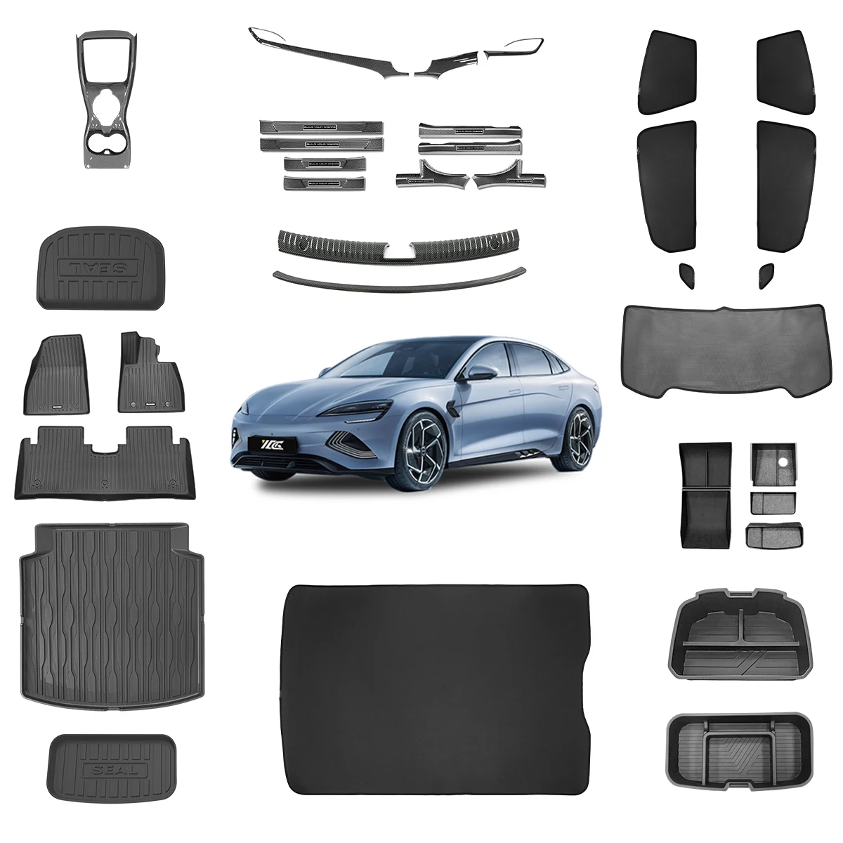 إكسسوار سيارة لـ BYD Seal Dm-i زينة إكسسوارات داخلية مبيعات مباشرة من المصنع قطع طقم هيكل داخلي للسيارة مصنوعة من مادة ABS