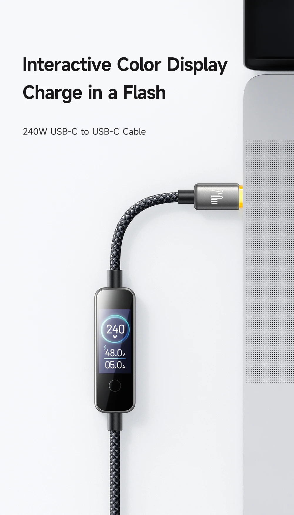 Cáp sạc nhanh C to C MCDODO CA-875 240W màn hình TFT màu