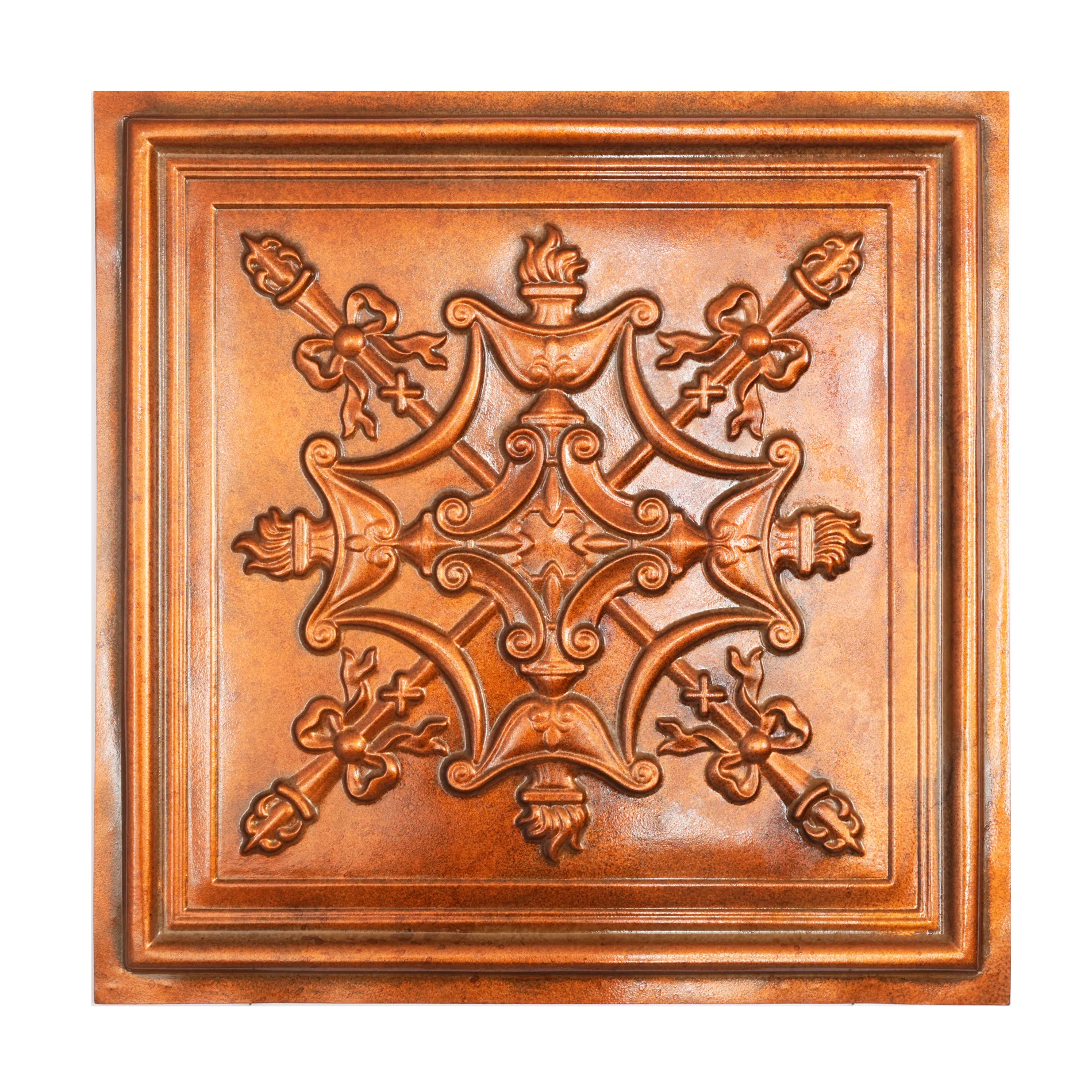 Faux Embossed Tin Glue up Ceil panels Decorative tin wall tile Vintage ceiling tile PL07 archaic copper