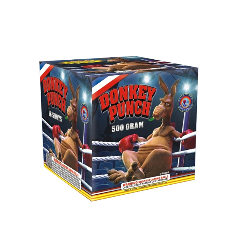 Hot Sales 1.4g Consumer Donkey Punch 500g 16shots Cake Fireworks